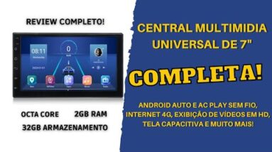 Central Multimídia Universal de 7" - Review Completo - O Melhor Custo e Benefício (2022).