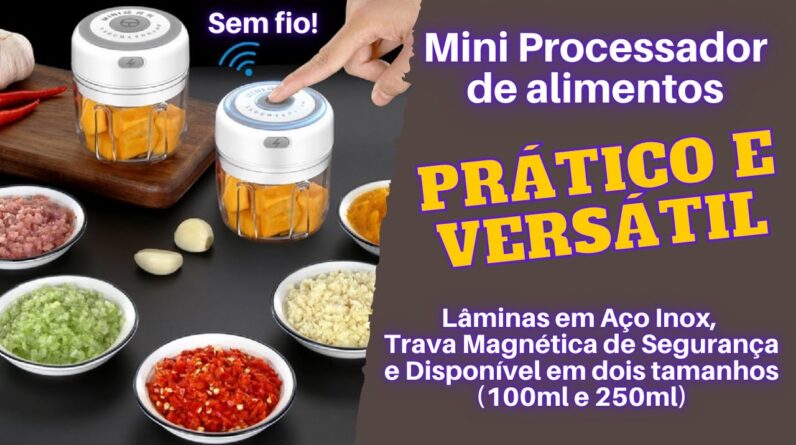 Mini Processador de Alimentos Elétrico e Sem Fio