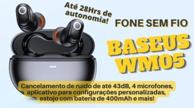 Baseus wm05 - Fone de Ouvido sem Fio com Cancelamento de Ruído!