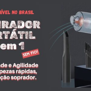 Aspirador Portátil 2 em 1, Sem Fio