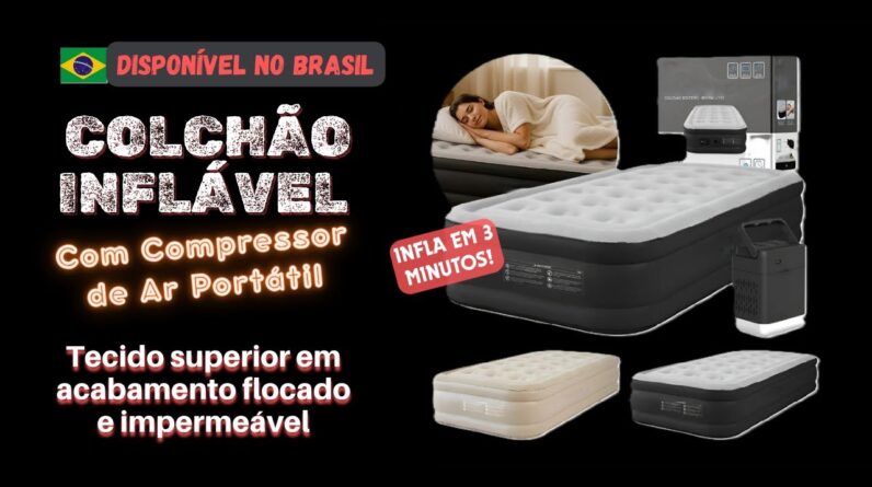 Colchão Inflável com Compressor de Ar Portátil